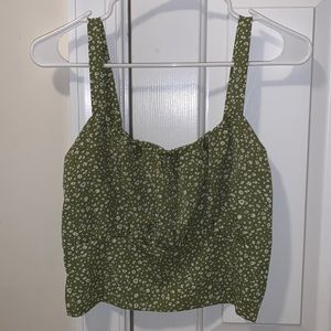 Shein smocked cheetah print cropped tank top